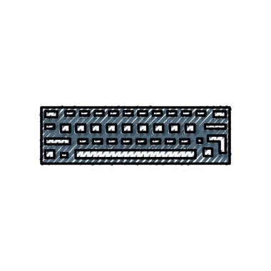 Klavye aygıtı araç teknolojisi ve elektronik Tema izole tasarım vektör çizim