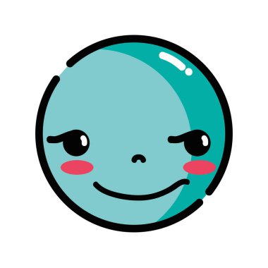 sevimli haydut yüz kafayla Kawaii illüstrasyon vektör