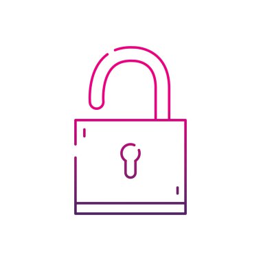 siluet asma kilit koruma ve güvenlik sembolü vektör çizim nesnesine