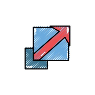 Geometrik ve soyut tema izole tasarım vektör çizim şeklinde kare