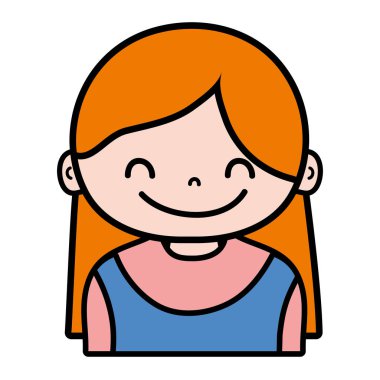 kız uzun saçlı ve bluz tasarlamak vektör