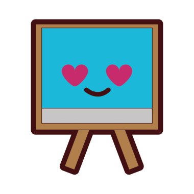 çizgi rengi şirin ve aşk kurulu nesne kawaii vektör çizim içinde