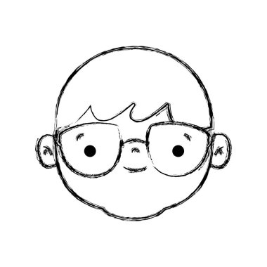 Avatar çocuk kafa saç modeli tasarım vektör çizim ile rakam