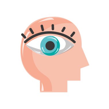 Göz Vizyon tasarım vektör çizim içinde adamla siluet