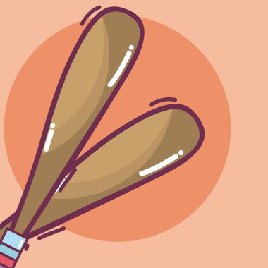 Beyzbol sopası ekipman vektör çizim grafik tasarım