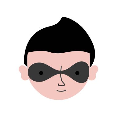 hırsız crimical kafa maskesi tasarım ile illüstrasyon vektör