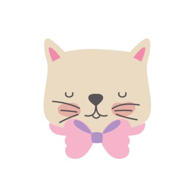 Hayvan evde beslenen hayvan ve yavru tema izole tasarım vektör çizim karikatür kedi