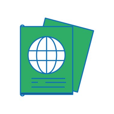 pasaport belge kimliği için uluslararası seyahat etmek vektör çizim