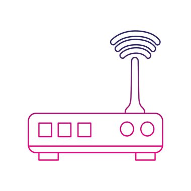 renkli yönlendirici dijital wifi teknolojisi ağ vektör çizim