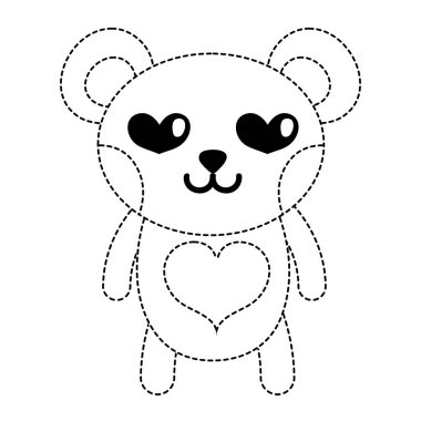 noktalı şekil ayı sevimli vahşi hayvan vektör çizim âşık