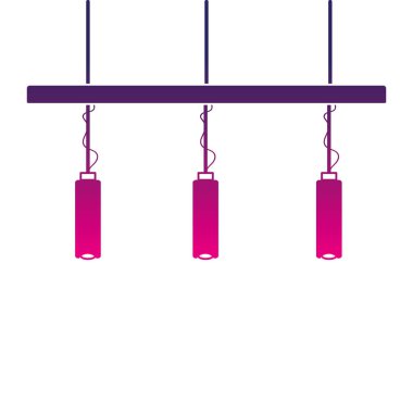 siluet ampul lamba dekorasyon vektör çizim asılı