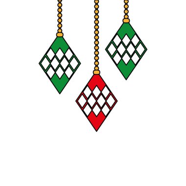 merry christmas dekorasyon vektör çizim için asılı elmas