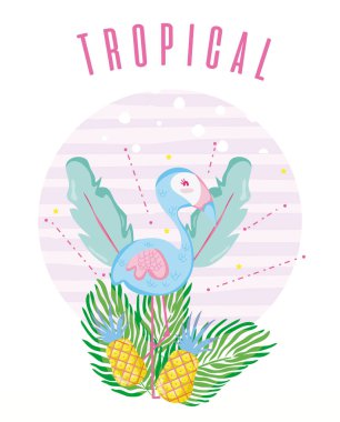 Tropikal kart kavramı tasarım vektör çizim grafik