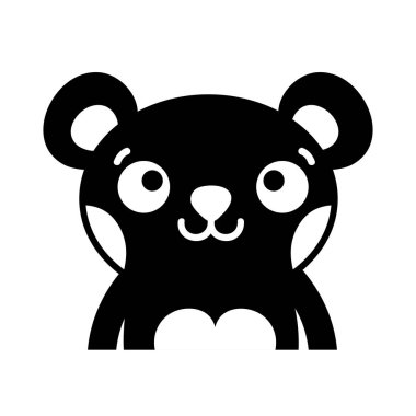 siluet mutlu ayı sevimli vahşi hayvan vektör çizim