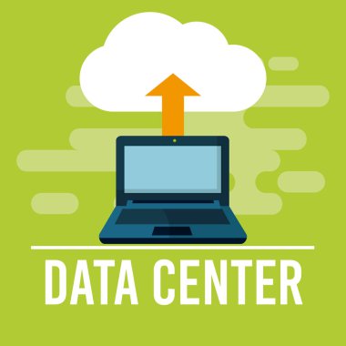 Veri merkezi fron dizüstü vektör çizim grafik tasarım