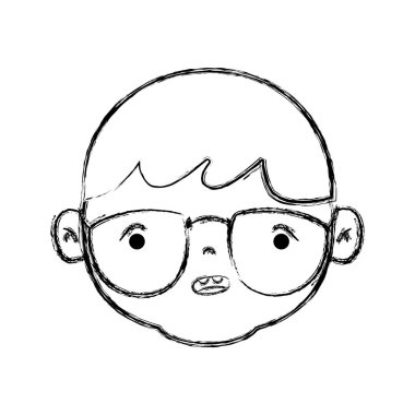 Avatar çocuk kafa saç modeli tasarım vektör çizim ile rakam