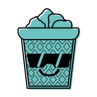 renk mutlu kağıtları kawaii güneş gözlüğü vektör çizim ile olabilir