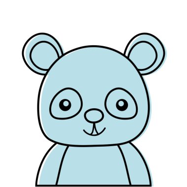 çok güzel ve mutlu panda vahşi hayvan vektör çizim renk