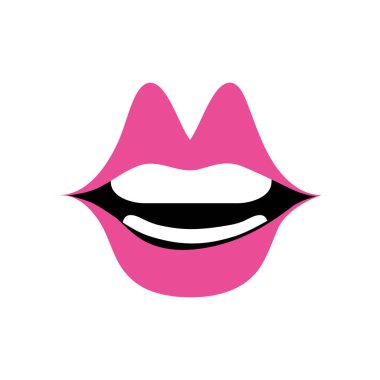 tam renkli ağız ruj dudakları moda makyaj vektör çizim ile