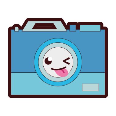 çizgi rengi komik kamera teknolojisi kawaii karikatür vektör çizim