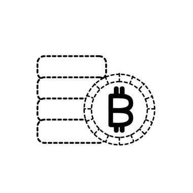 Bitcoin para banka ve Pazar Tema izole tasarım vektör çizim