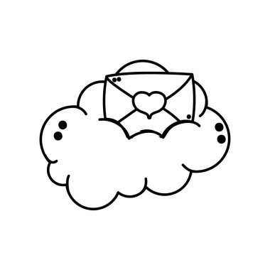 Aşk, tutku ve romantik Tema izole tasarım vektör çizim kartı