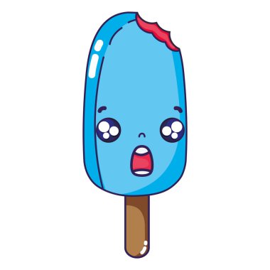 sürpriz oval buz lolly kawaii vektör çizim