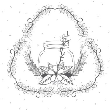 Simge vektör çizim grafik tasarım rustik çelenk el çekilmiş