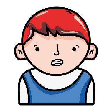 Avatar çocuk t-shirt ve saç modeli tasarım vektör çizim ile