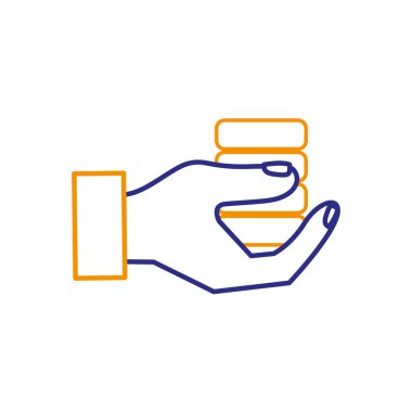 Sikke para finans ve ticaret Tema izole tasarım vektör çizim