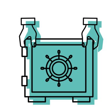 Kasa para finans ve ticaret Tema izole tasarım vektör çizim