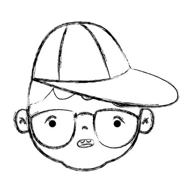 Avatar çocuk kafa saç modeli tasarım vektör çizim ile rakam