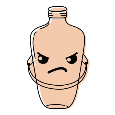 kızgın mason kavanoza kawaii tel sapı vektör çizim ile renk