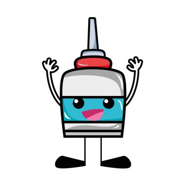 mutlu ve ihale tutkal nesne kawaii kollar ve bacaklar vektör çizim ile