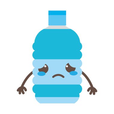 renkli üzgün ve ihale şişe etmek kawaii vektör çizim