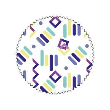Daire grafik memphis tarzı arka plan vektör çizim ile