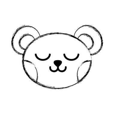 Uyuyan ayı baş sevimli hayvan vektör çizim şekil