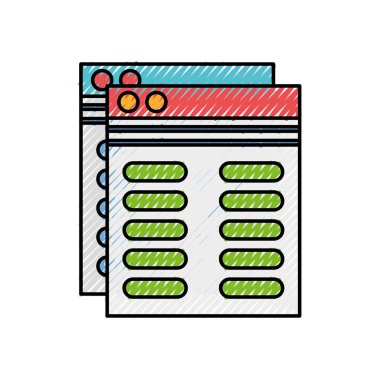 Web sitesi teknoloji internet ve medya Tema izole tasarım vektör çizim