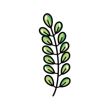 Çiçek Bahçe ve Doğa Tema izole tasarım vektör çizim yaprak