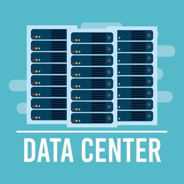 Veri merkezi teknoloji vektör çizim grafik tasarım