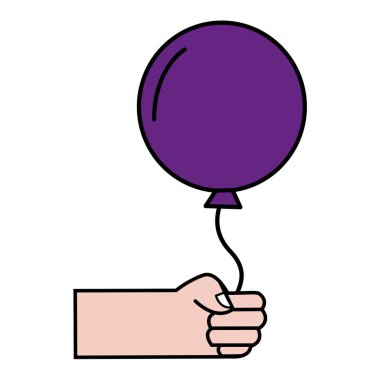 balon partisi kutlama dekorasyon vektör çizim ile el