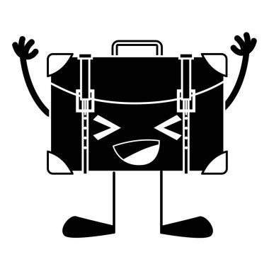 kolları ve bacakları vektör çizim ile kontur mutlu sırt çantası kawaii