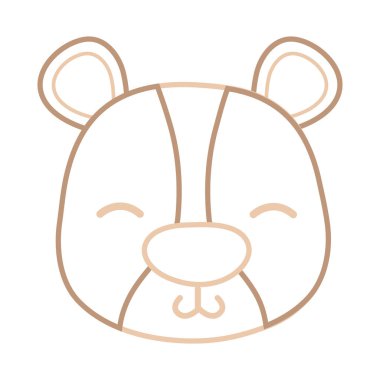 renkli utangaç ayı vahşi hayvan vektör çizim kafa