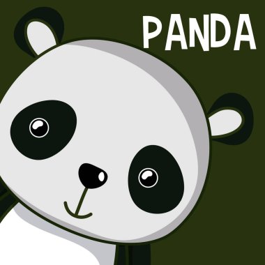 Sevimli panda çizgi film vektör çizim grafik tasarım