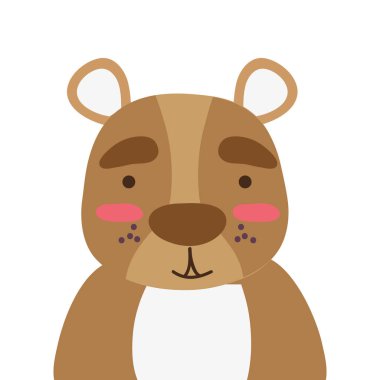 renkli çok güzel ve sürpriz ayı vahşi hayvan vektör çizim