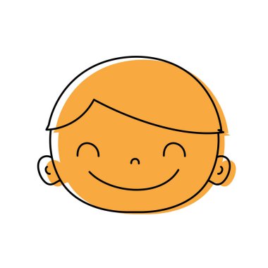 renk mutlu avatar çocuk yüz saç vektör çizim ile