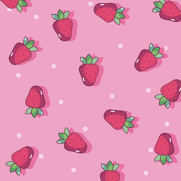 Φρούτα Φράουλες Μοτίβο Φόντου Κινούμενα Σχέδια Διανυσματικά Εικονογράφηση Γραφιστικής — Διανυσματικό Αρχείο