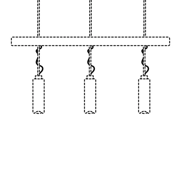 Gepunktete Form Glühbirne Lampe Hängende Dekoration Vektor Illustration — Stockvektor