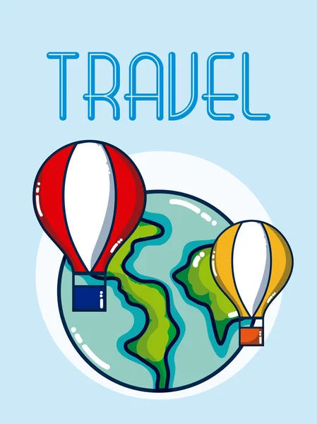Voyage Vacances Travers Monde Illustration Vectorielle Graphisme — Image vectorielle