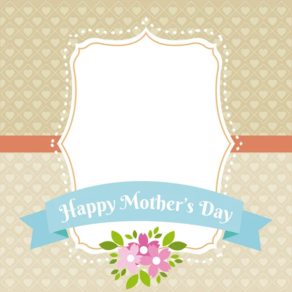 Happy Mothers Day Card Icon Vector Illustration Graphic Design — Stock Vector